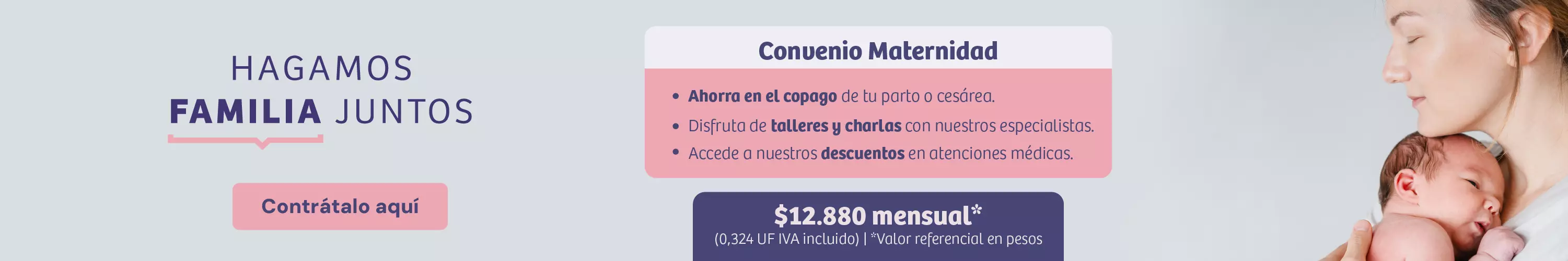 Contrata el convenio de maternidad de clínica uandes